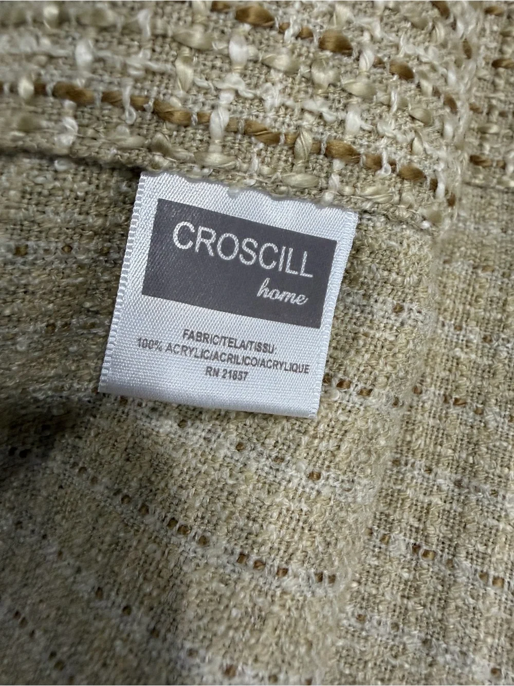 Croscill Window Valances Set of 2- Tan Textured Fringe 18”x 80”. Rod pocket 3”